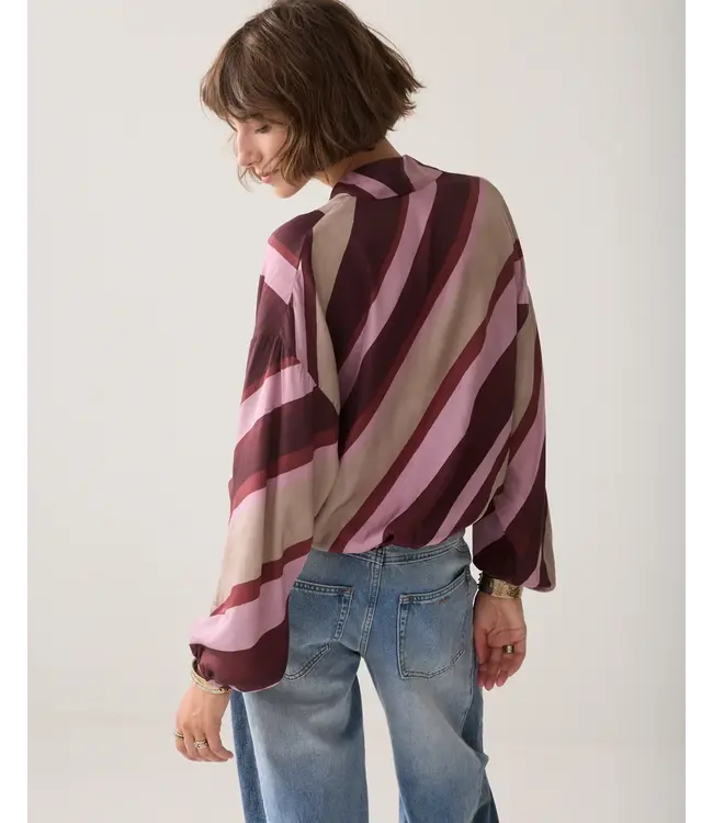 2s3560-12488/000120-Multicolour  Top v neck Stripe printed