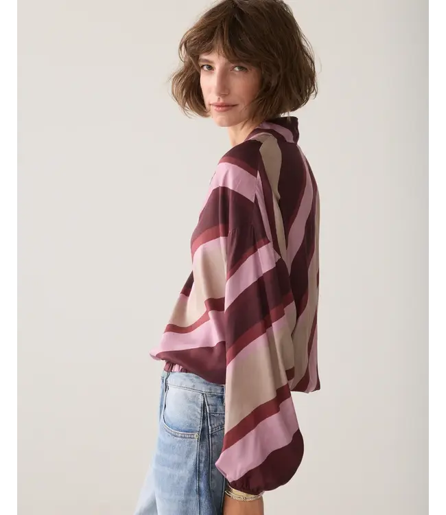 2s3560-12488/000120-Multicolour  Top v neck Stripe printed