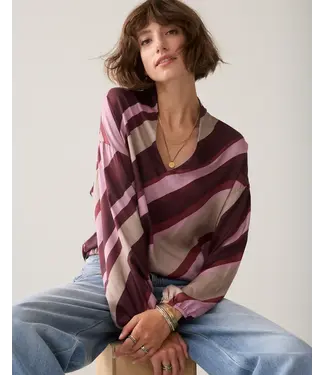 Summum Woman 2s3560-12488/000120-Multicolour  Top v neck Stripe printed
