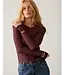 Summum Woman 3s5394-30180/000335-Darkburgundy  Round Neck Top Long Sleeve Mesh Solid
