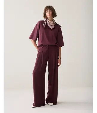 Summum Woman 4s2872-11851/000335-Darkburgundy  Trousers wide leg Fluid