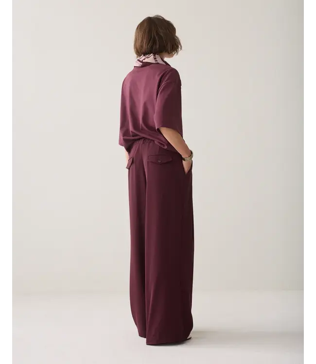 4s2872-11851/000335-Darkburgundy  Trousers wide leg Fluid