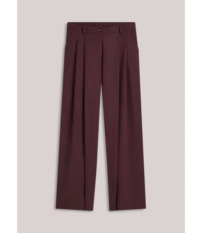 4s2872-11851/000335-Darkburgundy  Trousers wide leg Fluid