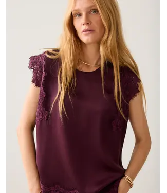 Summum Woman 2s3542-12493/000335-Darkburgundy  Top sleeveless Silky casual