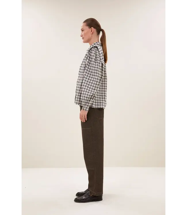 26412026/AshGreyCheck  maia check blouse