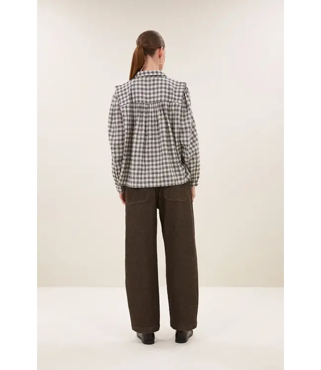26412026/AshGreyCheck  maia check blouse