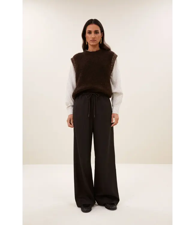 26418008/BrownPinstripe  pelle pinstripe pants