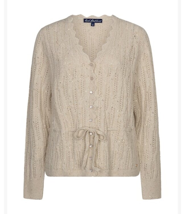 SRB5039/lightsand Cardigan ajour sparkle