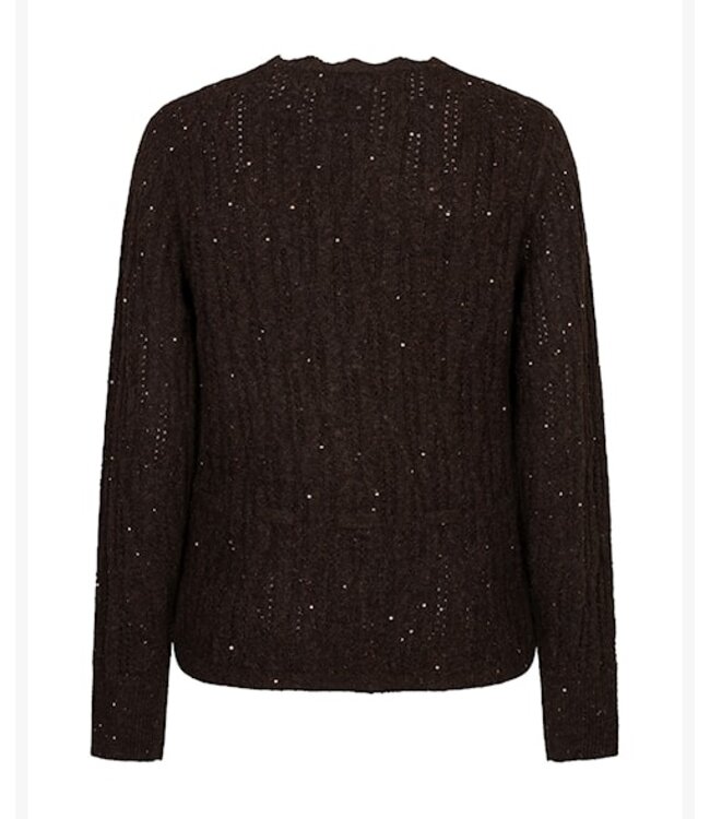 SRB5039/espresso Cardigan ajour sparkle