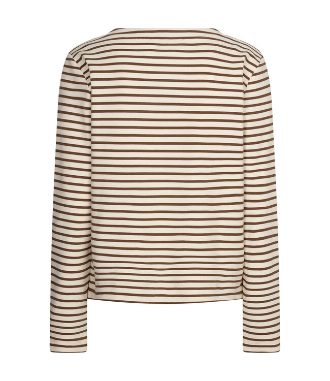 SRB5085/creme/praline Terry stripe