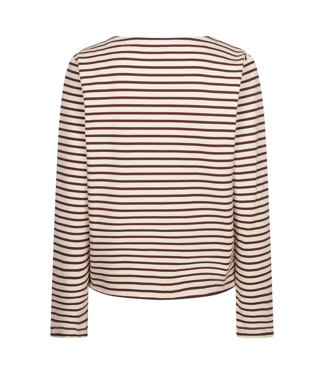 SRB5085/creme/darkberry Terry stripe