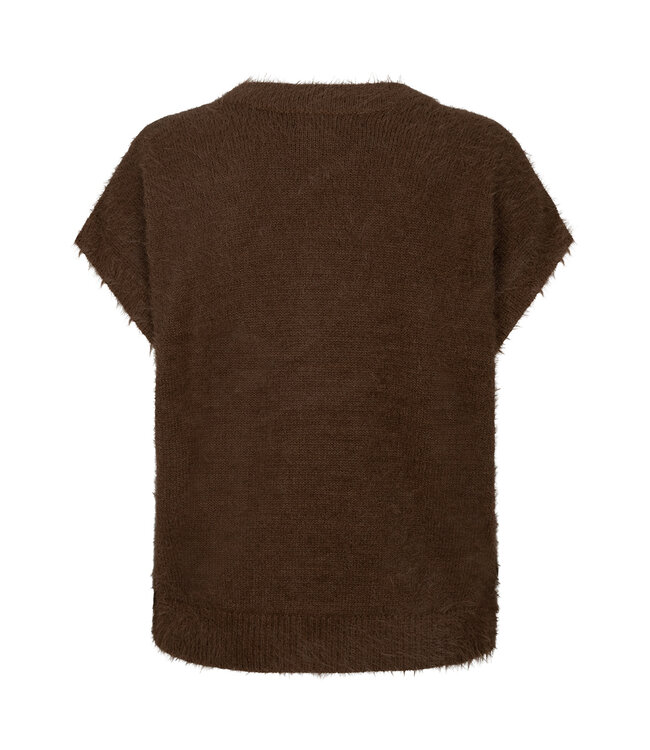 SRB5116/praline Sleeveless fuzzy