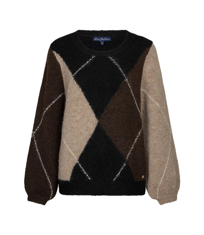 SRB5067/espresso Argyle sweater