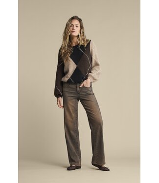 Red Button SRB5067/espresso Argyle sweater