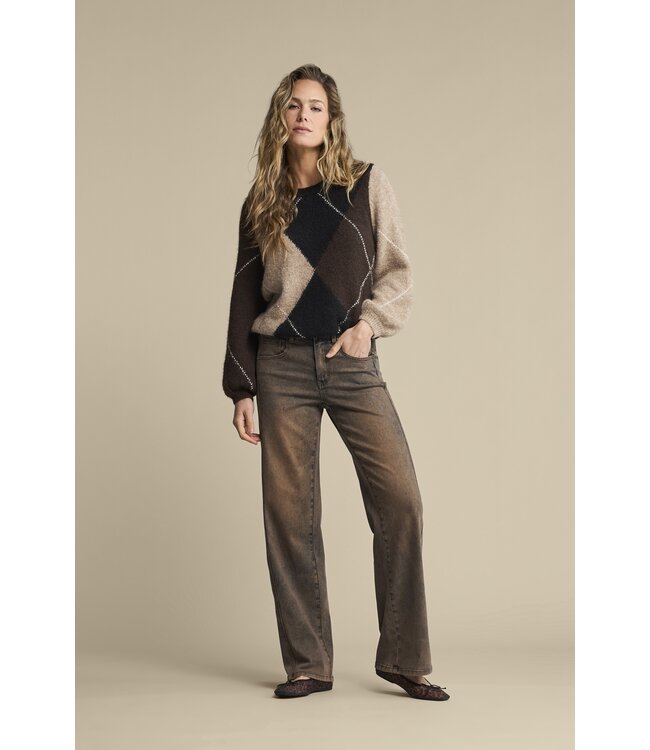 SRB5067/espresso Argyle sweater