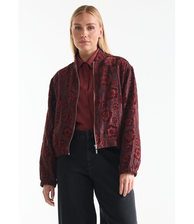 DAY-W26/000326-stonered  DAY JASJE vj 219 velvet jacquard zipper closure