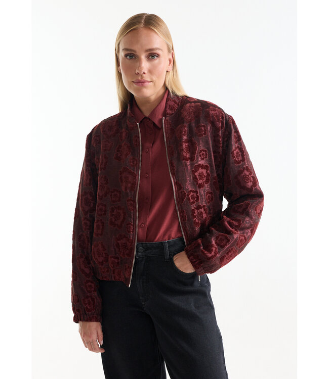 DAY-W26/000326-stonered  DAY JASJE vj 219 velvet jacquard zipper closure
