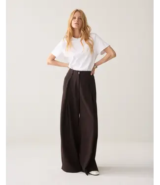 Summum Woman 4s3022-12483/000754-Darkchocolate  Trousers Viscose twill