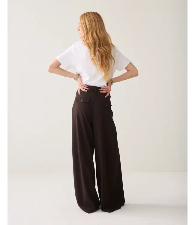 4s3022-12483/000754-Darkchocolate  Trousers Viscose twill