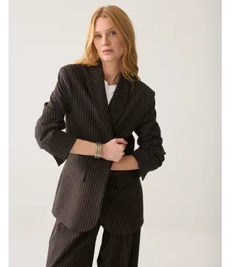 Summum Woman 1s1325-12495/000754-Darkchocolate  Blazer Viscose blend stripe