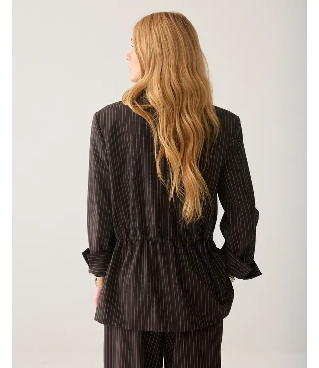1s1325-12495/000754-Darkchocolate  Blazer Viscose blend stripe