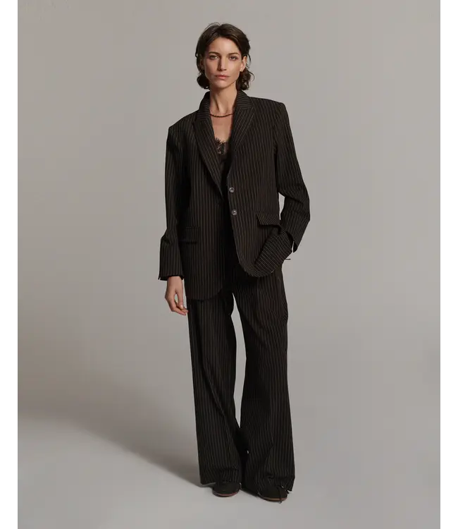 1s1325-12495/000754-Darkchocolate  Blazer Viscose blend stripe
