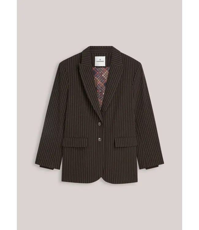 1s1325-12495/000754-Darkchocolate  Blazer Viscose blend stripe