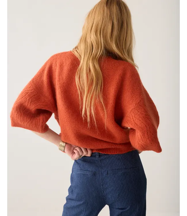 7s8040-70100/000508-Gojiberry  Boxy sweater Mohair wool blend knit