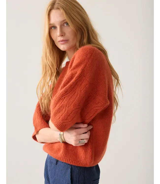 7s8040-70100/000508-Gojiberry  Boxy sweater Mohair wool blend knit