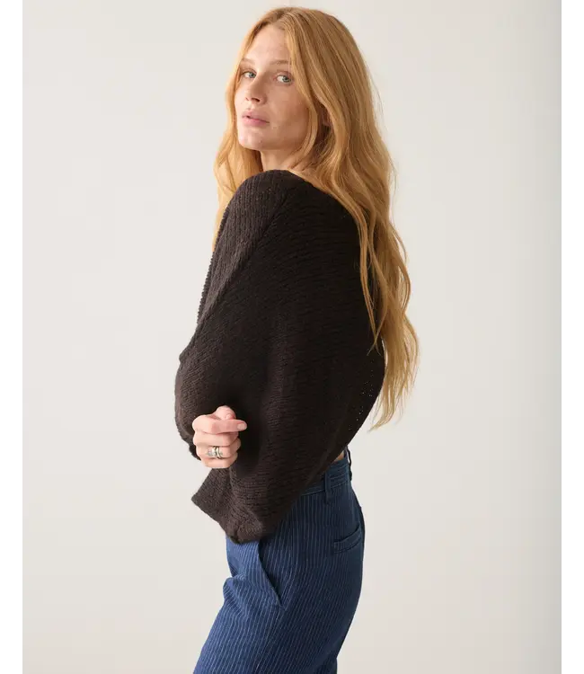 7s8029-70093/000754-Darkchocolate  Wrap sweater Super soft knit