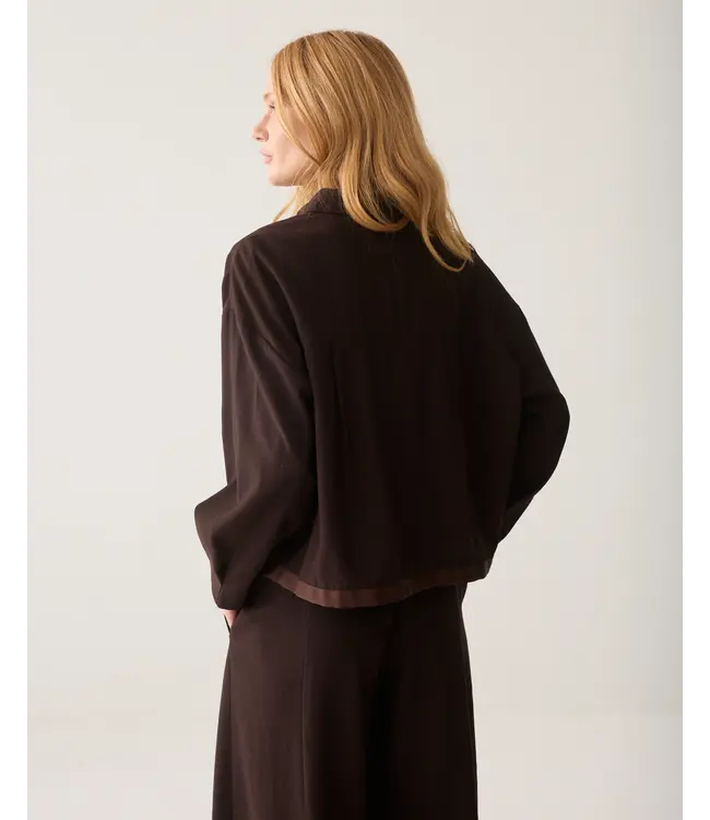 2s3543-12483/000754-Darkchocolate  Blouse Viscose twill