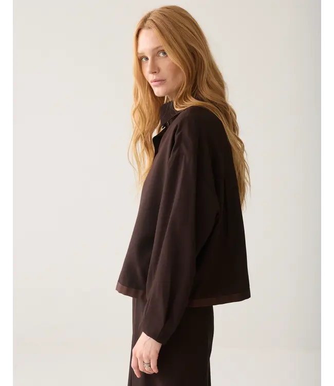 2s3543-12483/000754-Darkchocolate  Blouse Viscose twill