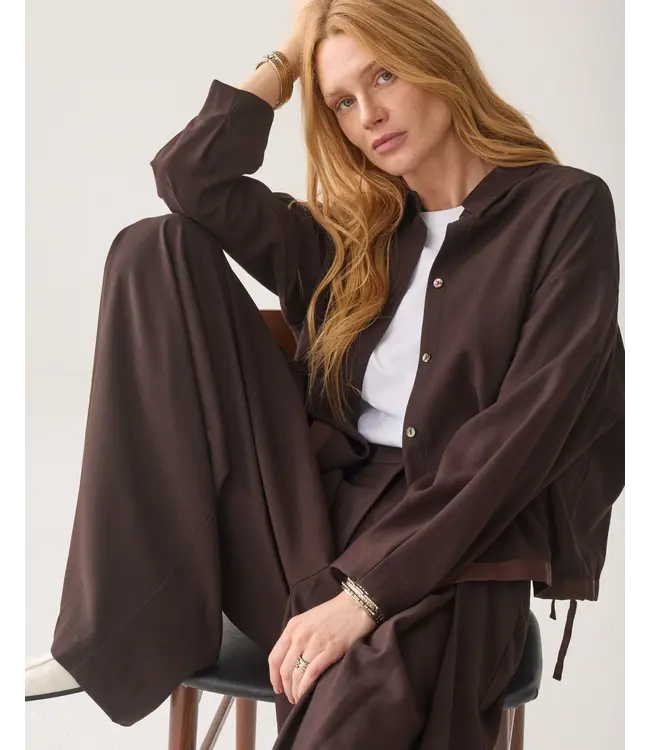 2s3543-12483/000754-Darkchocolate  Blouse Viscose twill
