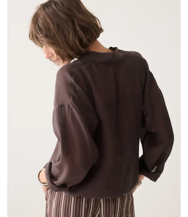 2s3528-12492/000754-Darkchocolate  Top v neck Lyocell blend