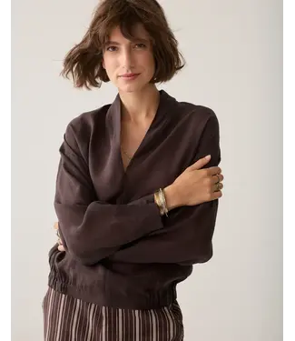 Summum Woman 2s3528-12492/000754-Darkchocolate  Top v neck Lyocell blend