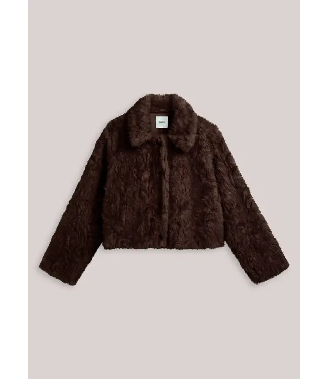 1s1320-12525/000754-Darkchocolate  Jacket Soft faux fur