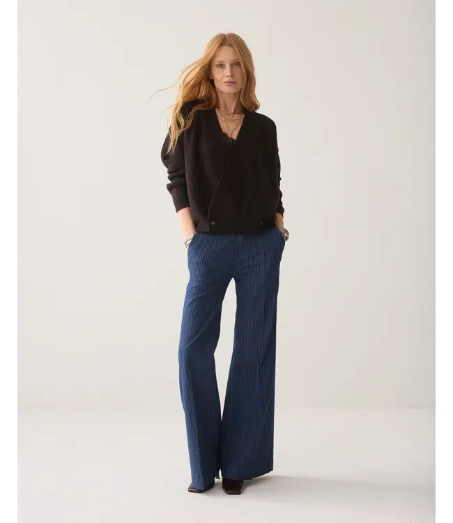 7s8028-70092/000754-Darkchocolate  Wrap cardigan Wool cashmere blend knit