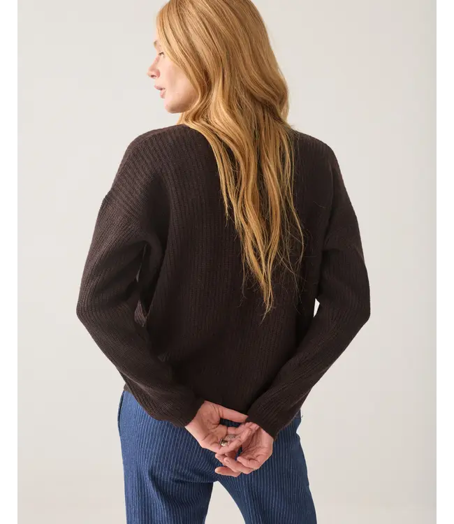7s8028-70092/000754-Darkchocolate  Wrap cardigan Wool cashmere blend knit