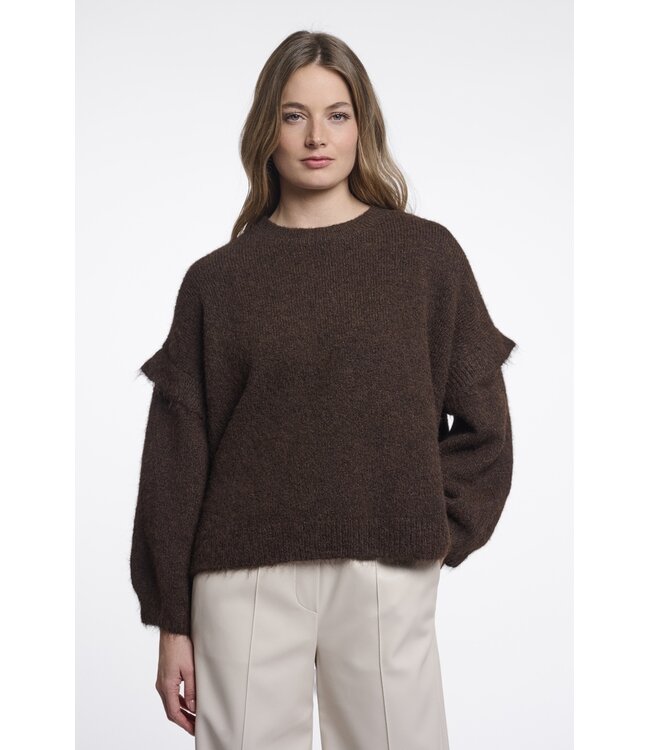 Odean.5002612/DarkBrown  Knitted pullover