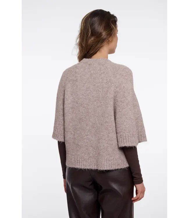 Elco.5002612/MochaLatteMelange  Knitted cape