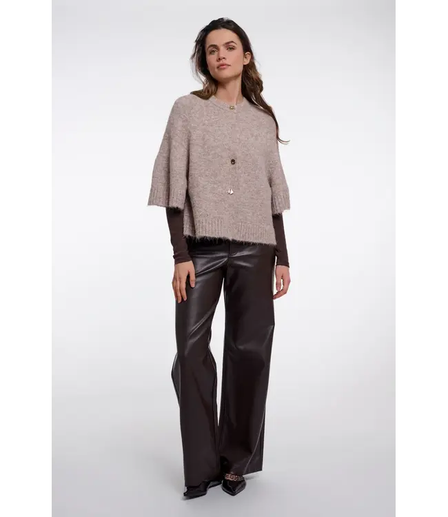 Elco.5002612/MochaLatteMelange  Knitted cape