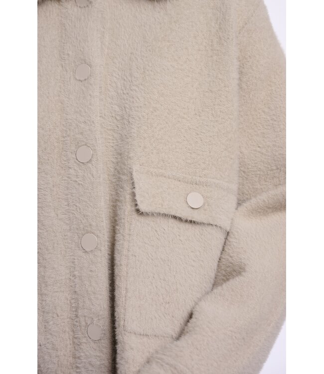 Nia.5002612/Stone  Jacket with detachable collar