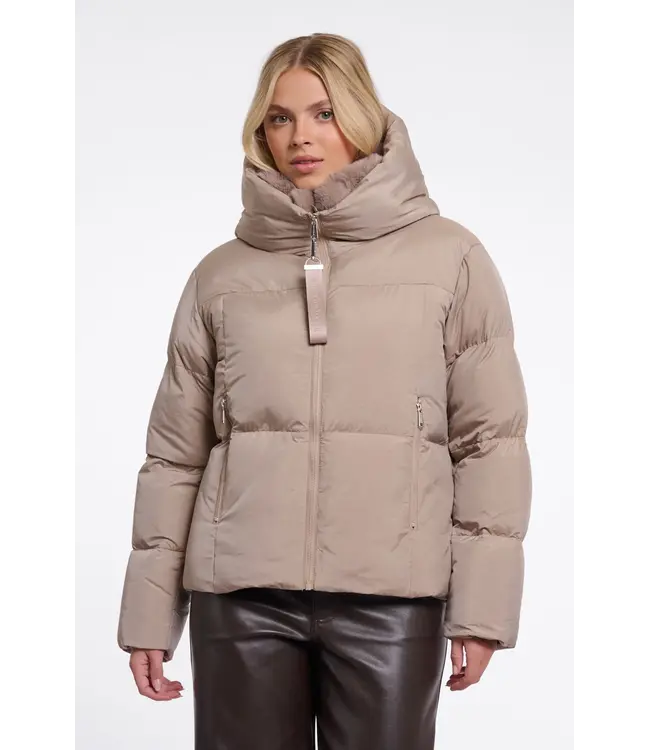 Joni.7002612/MochaLatte  Padded jacket with detachable collar