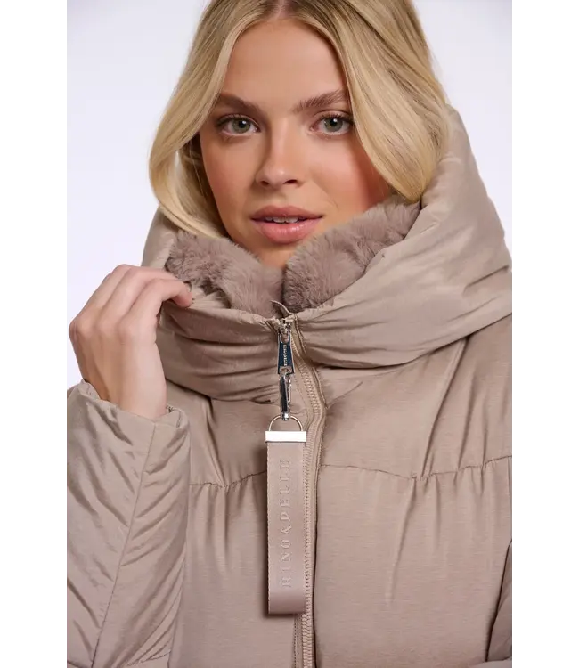 Joni.7002612/MochaLatte  Padded jacket with detachable collar