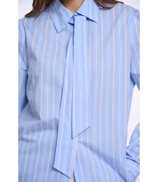 Ago.7002611/LightBlueStripe  Blouse with tie