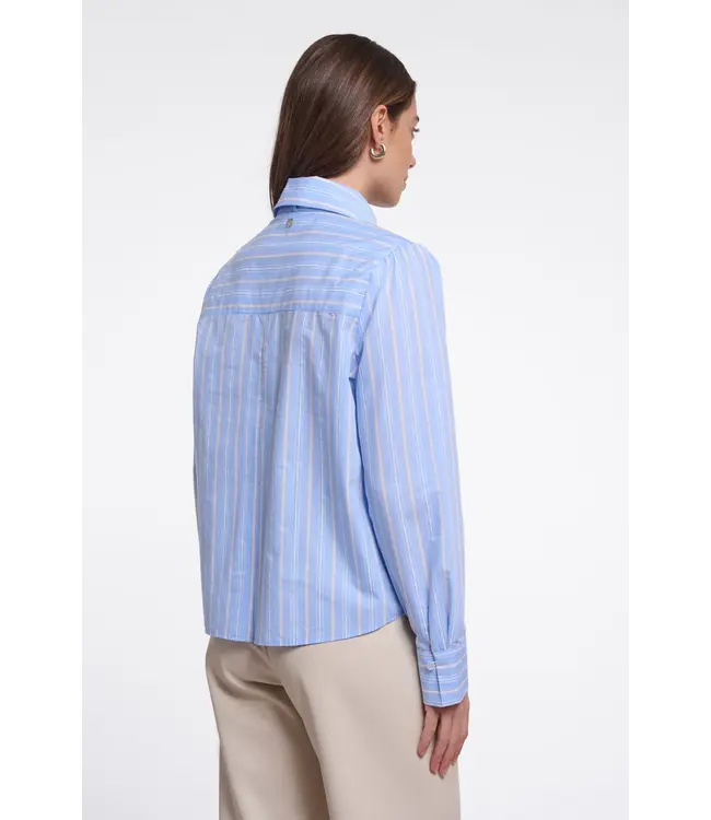 Ago.7002611/LightBlueStripe  Blouse with tie