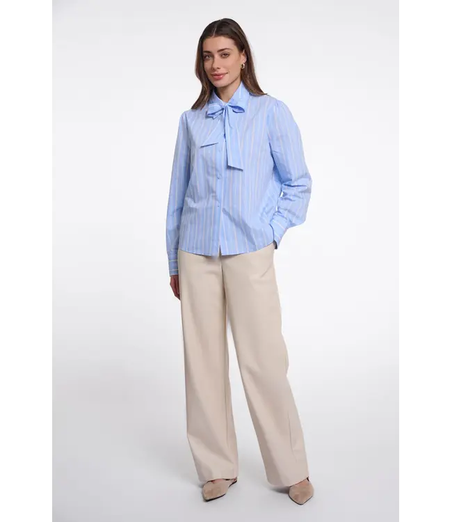 Ago.7002611/LightBlueStripe  Blouse with tie
