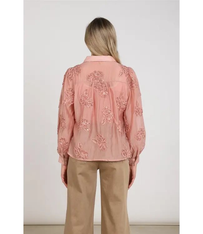 NKF02156/Rose  Antonella Blouse Paillet Flower
