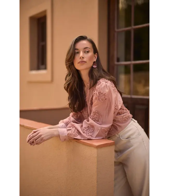 NKF02156/Rose  Antonella Blouse Paillet Flower
