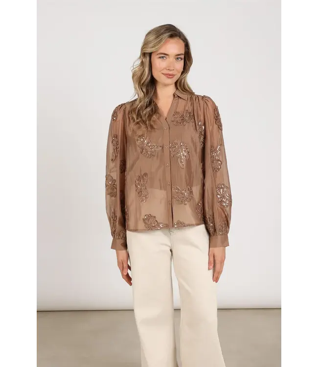 NKF02178/Sand  Antonella Blouse Embroidery